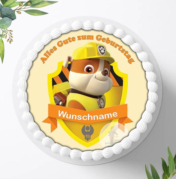 Preview: Paw Patrol Tortenaufleger mit Wunschnamen Ø 20cm, 3831